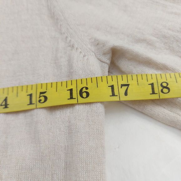 Banana Republic Womens Merino Wool Sweater Large Beige Button Up Knit V-Neck - Picture 9 of 12